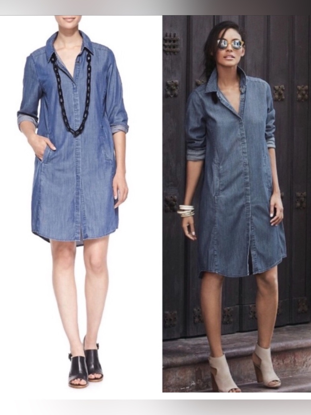 Eileen Fisher Denim Chambray Shirt Dress Size 1X